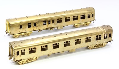 Lot 261 - Two brass 0-gauge kit built BR Mk1 coaches,...