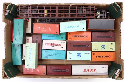 Lot 265 - Five skeletal bogie wagons with 22 assorted...