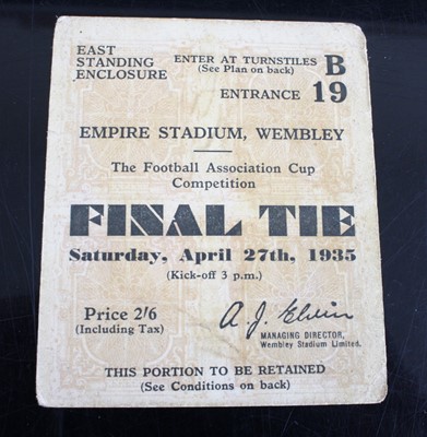 Lot 786 - A match day ticket stub for the 1935 F.A. Cup...