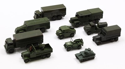 Lot 1301 - A Dinky Toys group of ten loose and playworn...