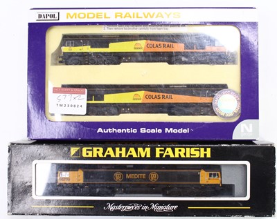 Lot 573 - 3 N Gauge Class 66 locos, including a Dapol...