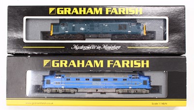 Lot 574 - 2 N Gauge Graham Farish diesel locomotives,...