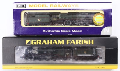 Lot 576 - 2 N Gauge steam locomotives in BR green livery,...