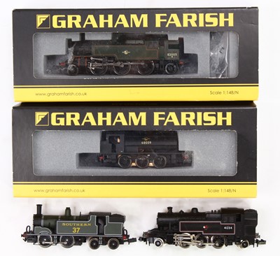 Lot 577 - 4 N Gauge tank engine locomotives include an...