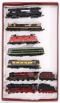 Lot 582 - 7 unboxed N Gauge locomotives from various...