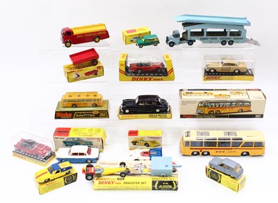 Lot 1318 - A Dinky Toys group of 15 mostly boxed diecast...