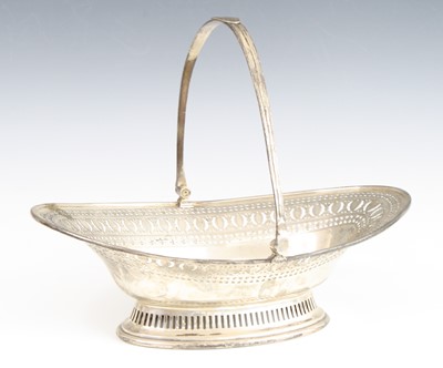 Lot 2232 - An Edwardian silver cake basket, of eliptical...