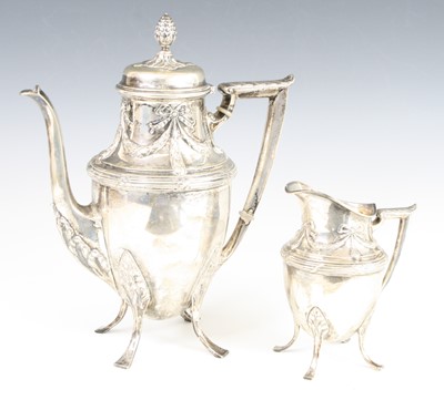 Lot 259 - An early 20th century German silver coffee pot,...