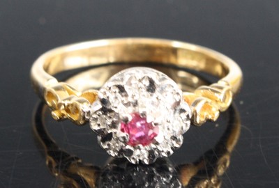 Lot 359 - A yellow and white metal, ruby and diamond...