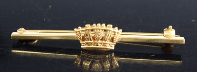 Lot 328 - A 9ct yellow gold bar brooch designed as a...