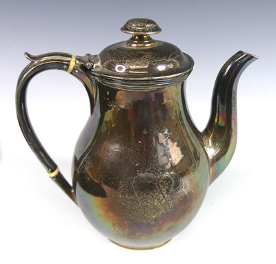 Lot 2213 - A George IV silver coffee pot, of pear shape,...