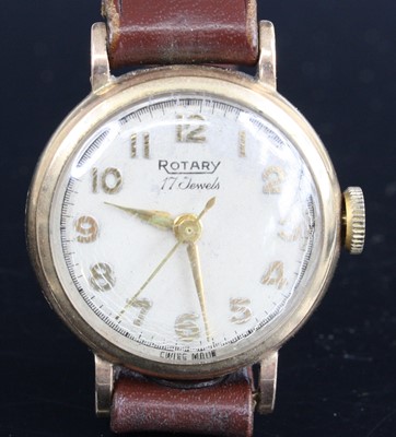 Lot 321 - A 9ct yellow gold manual wind Rotary watch,...