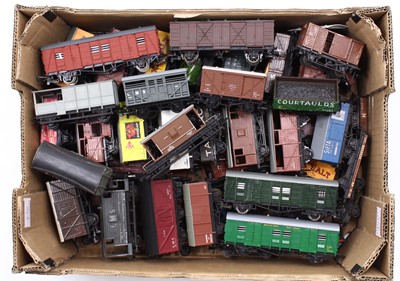 Lot 424 - Approx 55 unboxed goods wagons, a wide variety...