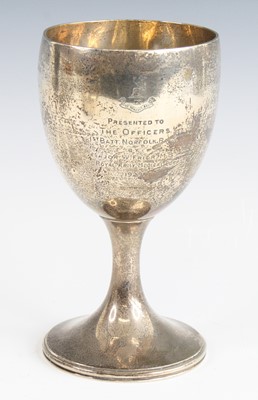 Lot 535 - A George V silver trophy goblet, of plain...