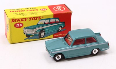 Lot 1115 - Dinky Toys, 134 Triumph Vitesse in aqua blue,...