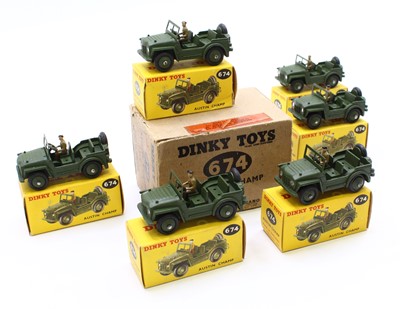 Lot 1329 - Dinky Toys, No.674 Austin Champ Trade Box of 6,...