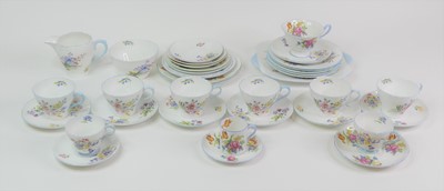 Lot 125 - A Shelley six place tea service, circa 1930s,...