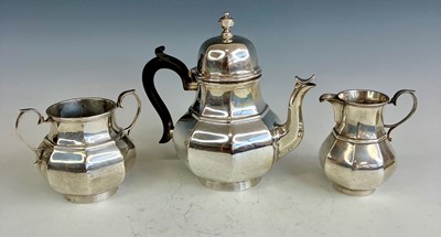 Lot 2238 - A George V silver three-piece coffee set,...