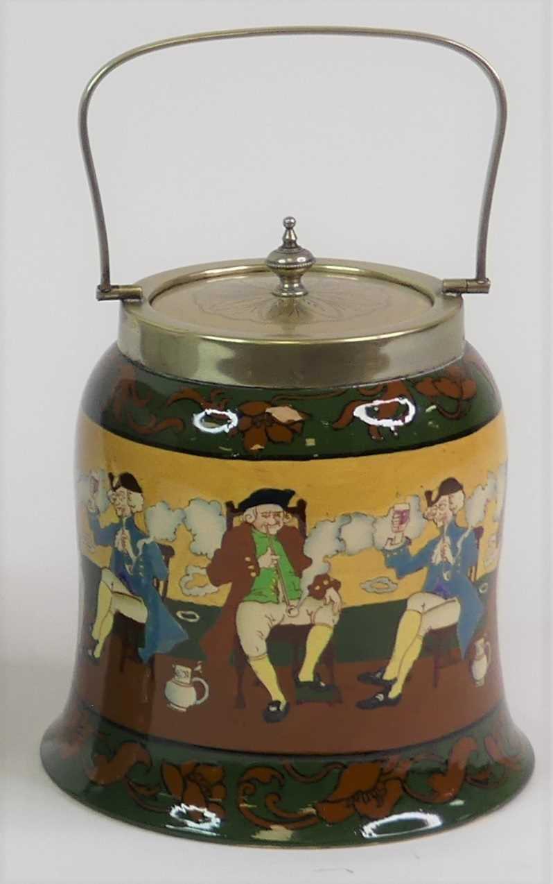 Lot 130 - A Foley Charles Wileman 'Intarsio' tobacco jar,...