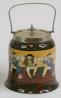 Lot 130 - A Foley Charles Wileman 'Intarsio' tobacco jar,...