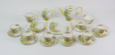 Lot 138 - A Shelley six place tea service, early 20th...