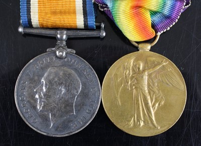 Lot 665 - A WW I British War and Victory pair, naming...