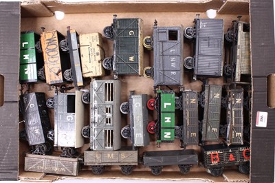 Lot 186 - One tray of 0 gauge coarse scale wagons of...