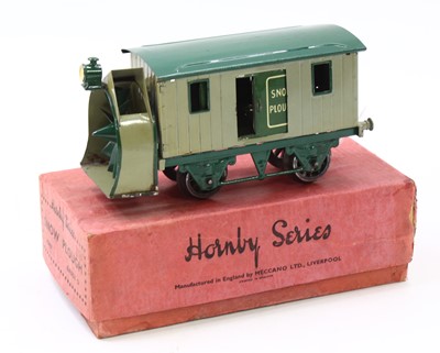 Lot 280 - 1930-2 Hornby 0-gauge Snowplough, green...