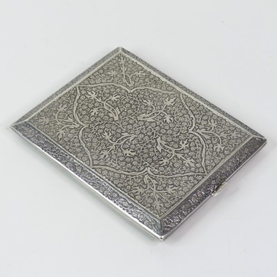 Lot 296 - An Indian white metal cigarette case, of...