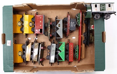 Lot 180 - One tray of Hornby 0 gauge wagons, to include:...