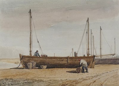 Lot 1213 - Samuel Prout (1783-1852) - Fishermen preparing...