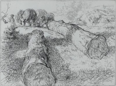 Lot 1157 - Edmund Blampied (1886-1966) - Preparing the...