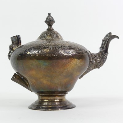 Lot 299 - A George IV silver bachelors teapot, of squat...