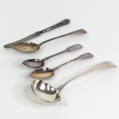 Lot 294 - A George III Irish silver sauce ladle, in the...