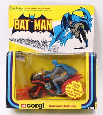 Lot 1464 - Corgi Toys, 268, Batman's Batbike, black and...