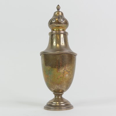 Lot 293 - An Edwardian silver sugar caster, of baluster...