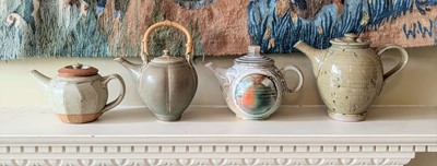 Lot 1030 - Steve Neville, a green glazed studio pottery...