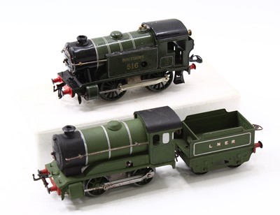 Lot 132 - Two totally repainted clockwork Hornby 0-gauge...