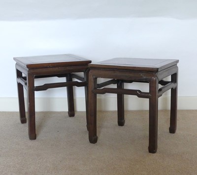 Lot 1314 - Pair of 20th century Chinese hardwood square...