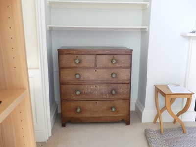 Lot 1272 - A George III provincial oak square front chest...