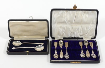 Lot 394 - A set of six Victorian silver coffee spoons,...