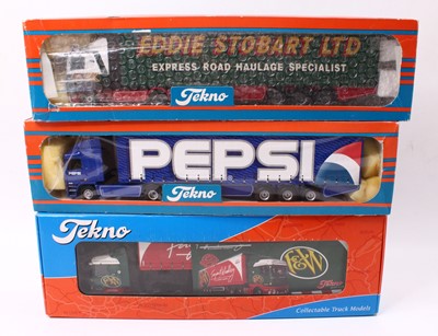 Lot 866 - A Tekno 1/50 scale group of five boxed modern...