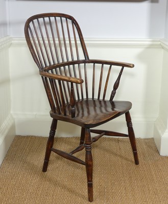 Lot 1270 - A 19th century elm, beech and fruitwood comb...