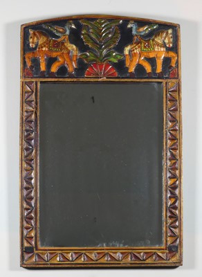 Lot 1268 - Folk-art, crudely relief carved and polychrome...