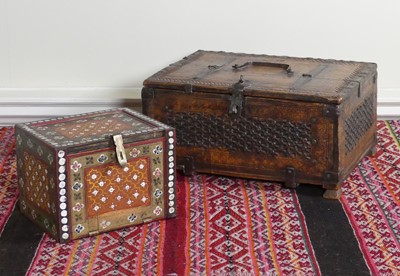 Lot 1291 - An eastern Folk-art floral polychrome painted...