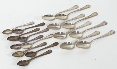 Lot 405 - A set of eight continental white metal...