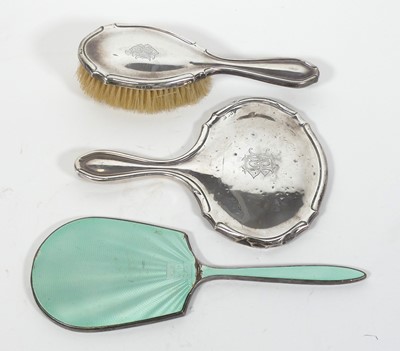 Lot 408 - A George VI silver clad and guilloche enamel...