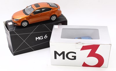 Lot 2123 - 2x MG Motors diecast cars in original boxes,...