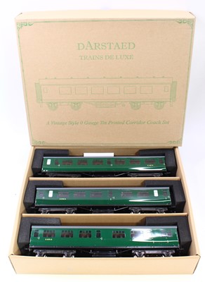 Lot 259 - Darstead set of three 0 gauge bogie coaches,...