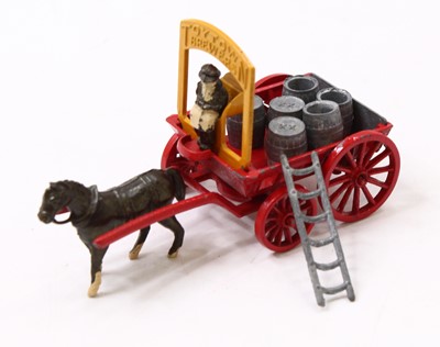 Lot 957 - Salco Toy Town Lead Brewers Dray Cart with 6...